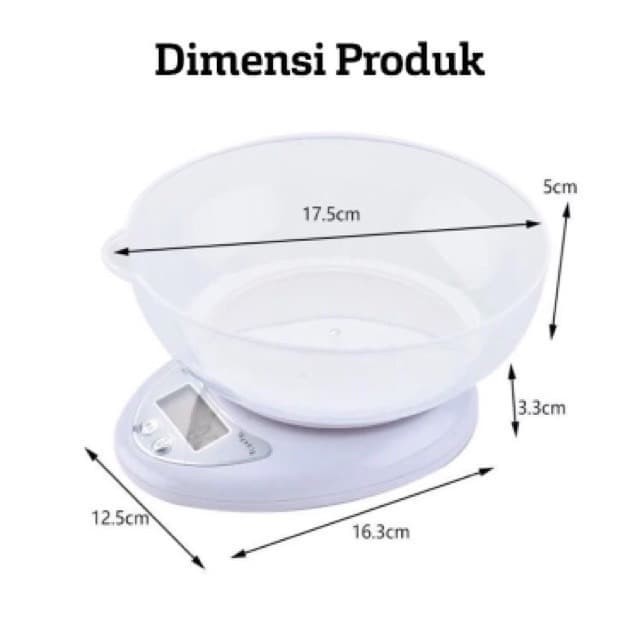 Timbangan KUE,BUMBU DAPUR Digital Mangkok moderen max 5kg / Electronic Kitchen Scale 5Kg