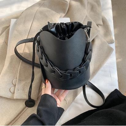 tas wanita SG1777 syafniegalery tas tabung import bucket bag tas serut wanita - Black slingbag impor