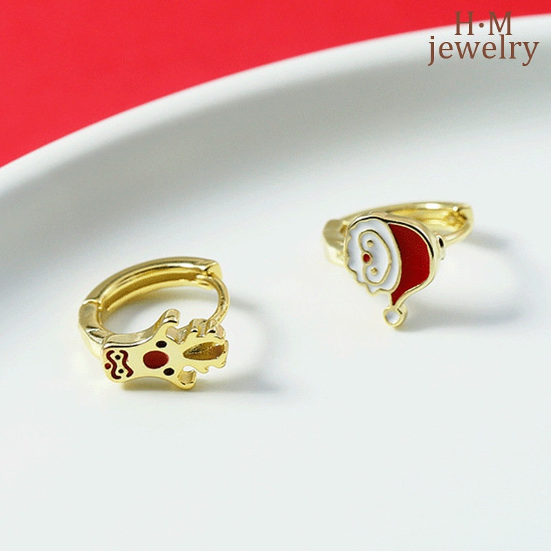 Anting Tusuk Sterling Silver 925 Model Rusa Natal Untuk Wanita