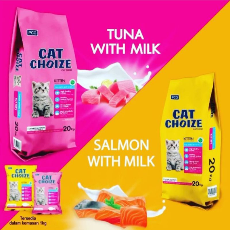 cat choize kitten fresh pack 1kg tuna with milk   salmon with milk