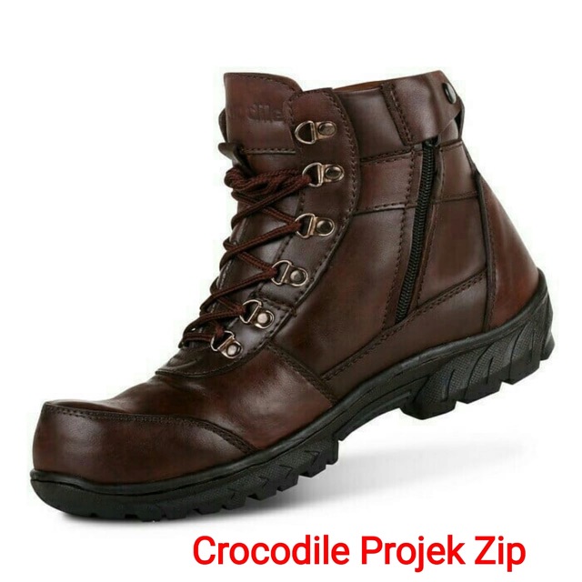 Sepatu Safety Boots Crocodile projek zip