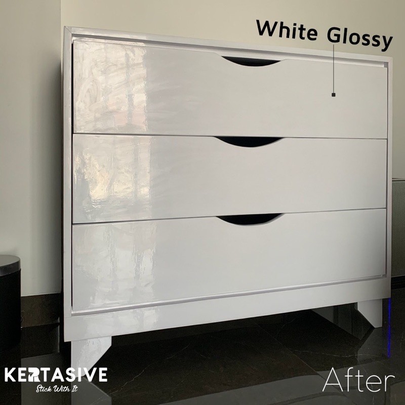 KERTASIVE PVC INTERIOR FILM WHITE GLOSSY KT 3000 sticker stiker pelapis gloss glosy wallpaper glos g