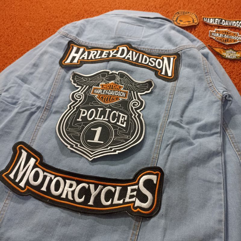 Backpatch bordir HARLEY DAVIDSON POLICE ( 1 SET )