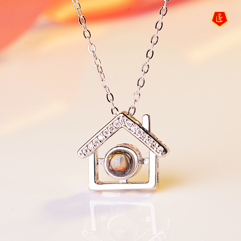 [Ready Stock]S925 Silver Japan and South Korea Love Necklace Small House Pendant