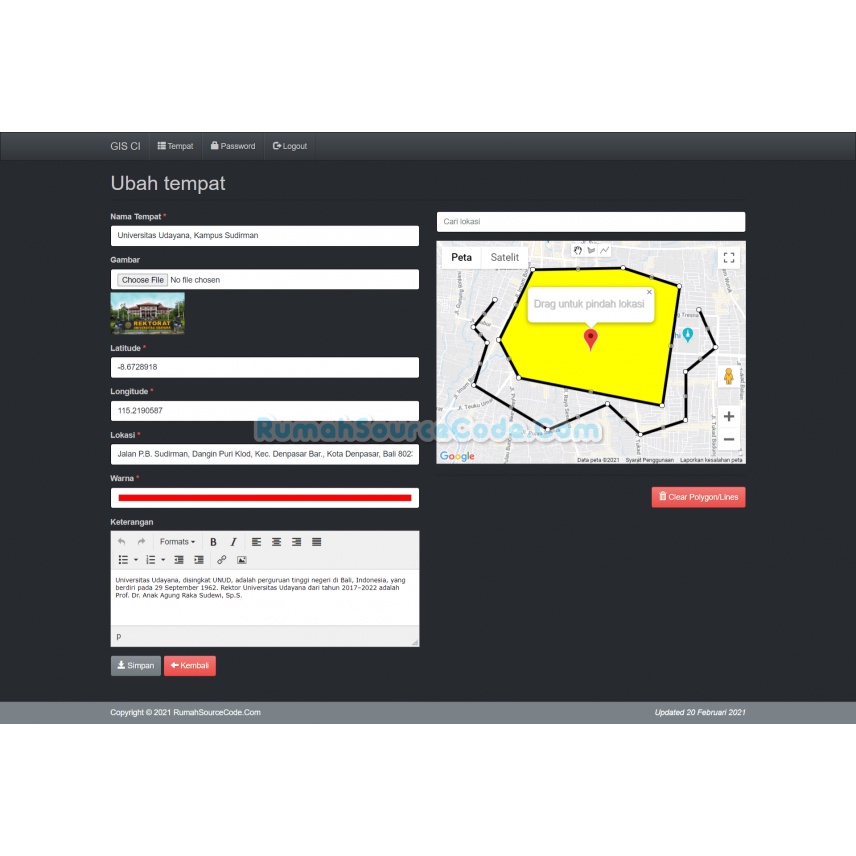 Source Code Sistem Informasi Geografis Codeigniter