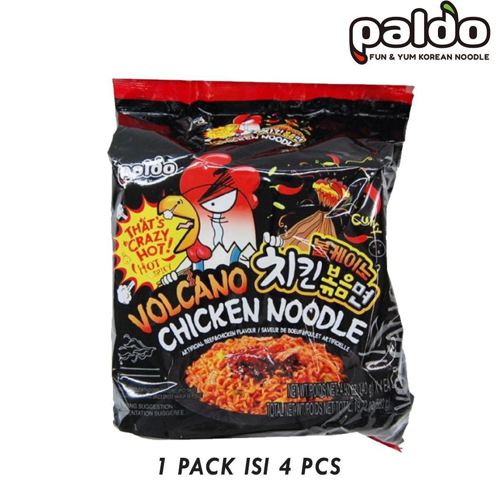 

{BISA COD} Paldo Volcano Spicy Chicken Instant Korea Super Pedas 1 Pack Isi 4 Pcs EKSLUSIF [Kode