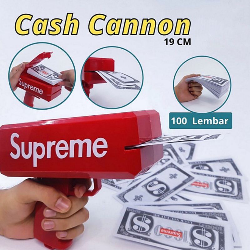 Mainan Tembakan Uang Supreme Money Gun Cash Cannon - Pistol Mainan Tembak Tembakan Peluru Uang Maina