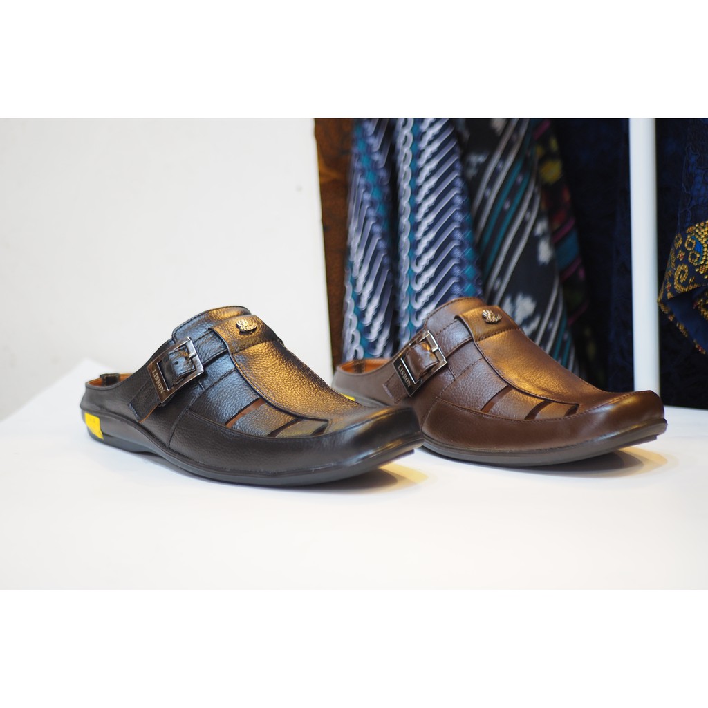 SEPATU SANDAL PRIA KULIT ASLI LISBON LD01 TERBARU