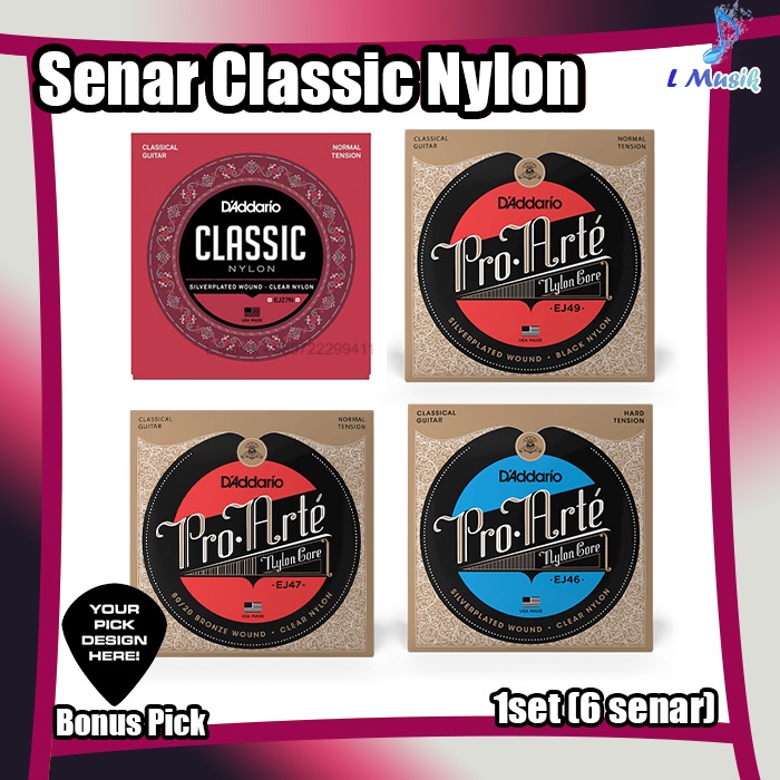 ORIGINAL SENAR GITAR D ADDARIO PROARTE | SENAR NYLON-SENAR KLASIK-SENAR CLASSIC | D ADDARIO EJ45-EJ46-EJ27N-EJ49