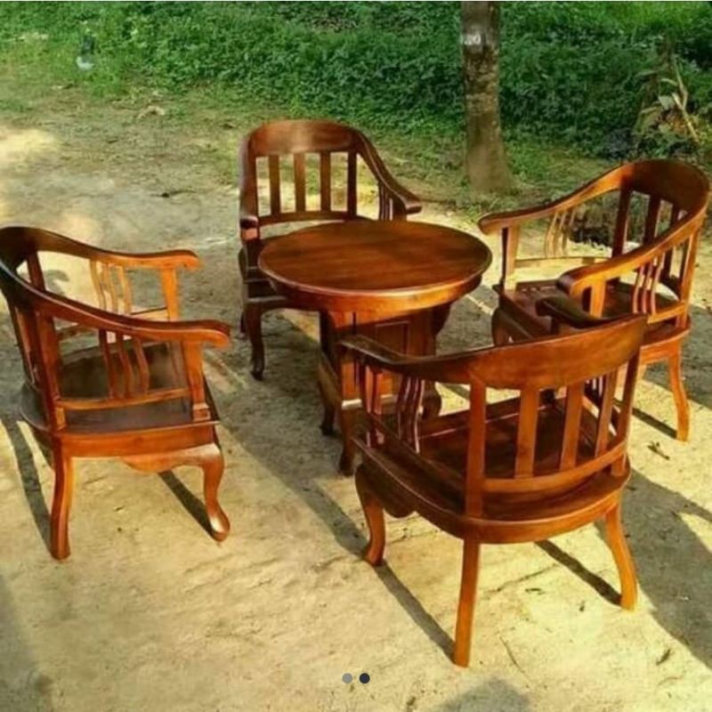 Kursi & Meja Teras Betawi Amerika / Kursi Betawi Lenong / Kursi Betawi Anggur Kayu Jati Minimalis Ke