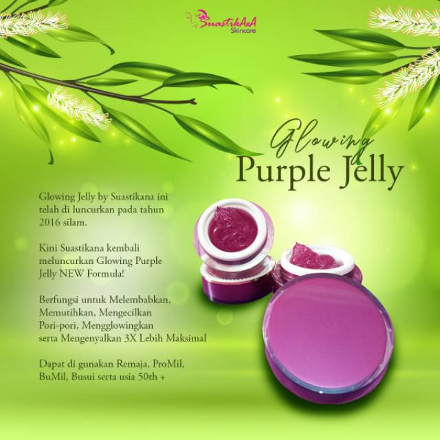 Glowing purple jelly suastikana skincare