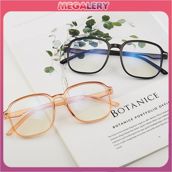 Kacamata Fashion Transparan Anti Radiasi Petak Unisex Sunglasses Lensa Transparan Import