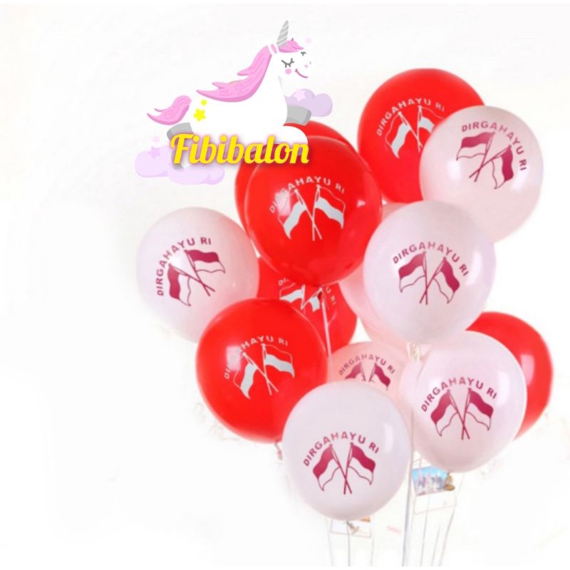 Balon latex merah putih dirgahayu / balon 17 Agustus
