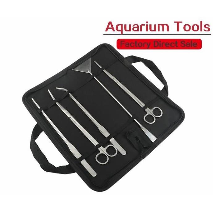 5 in 1 tool set aquascape gunting pinset scraper scissor tweezer