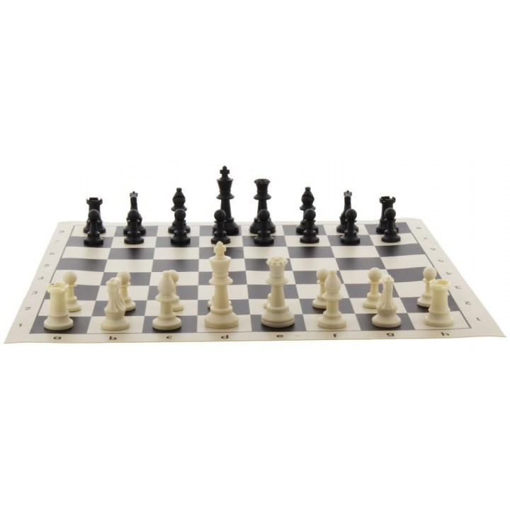 Travel Chess Set - Roll Up Chess Board Set In Carry Tube With Strap MIDDLE Size 43 x 8cm