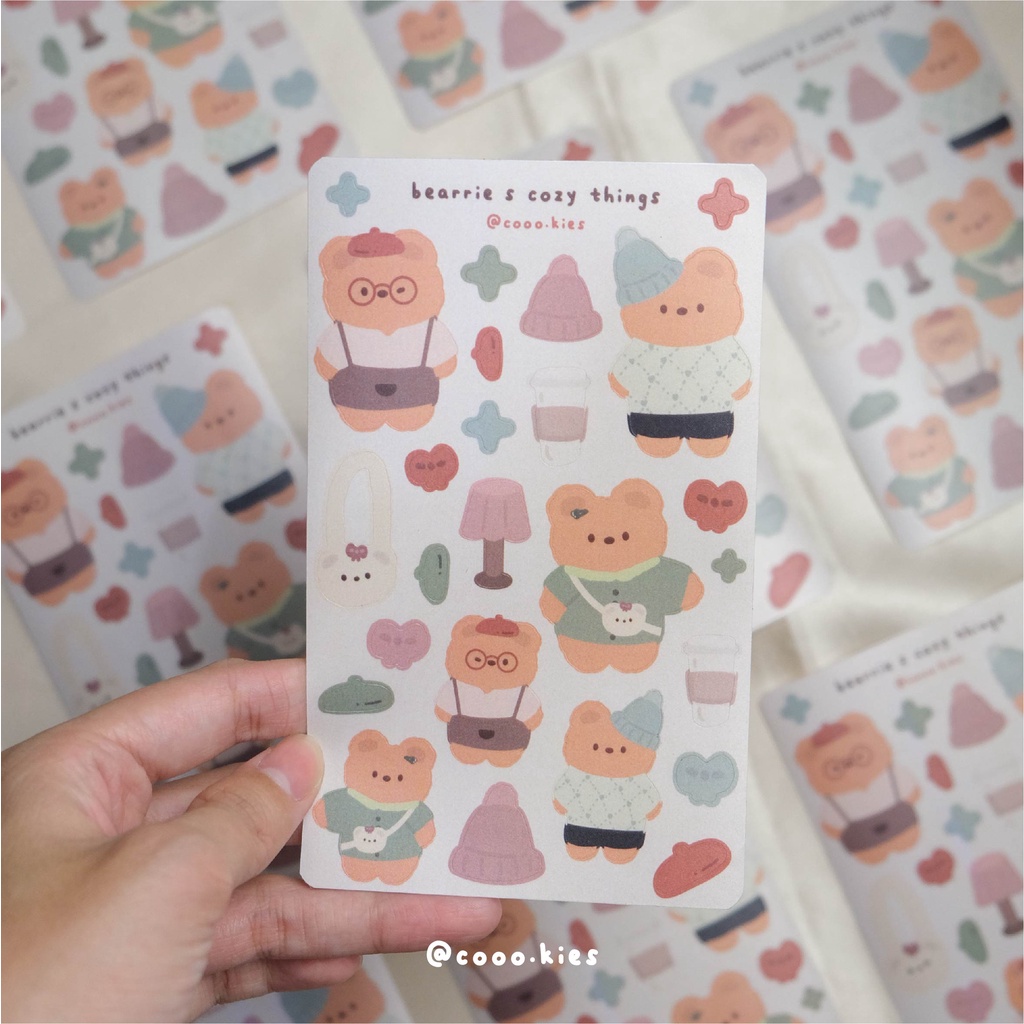 

COOO.KIES - bearrie cozy things sticker sheet