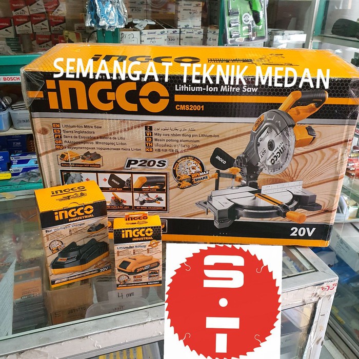 CMS2001 CORDLESS MITER MITRE SAW MITERSAW 8" 20V 2Ah INGCO CMS 2001