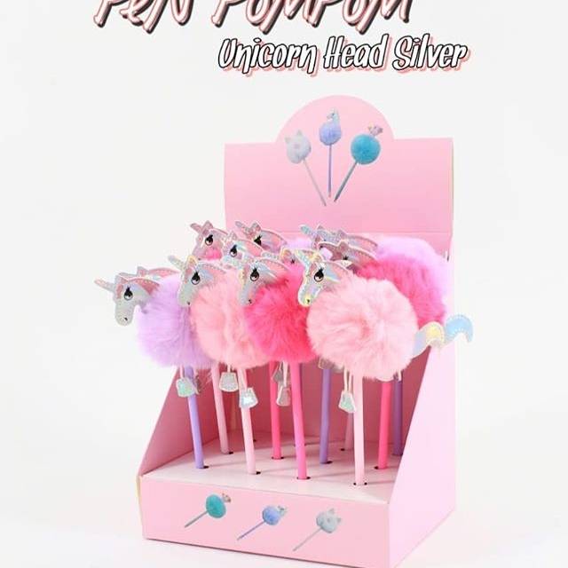 

Pen Pom Pom unicorn head silver