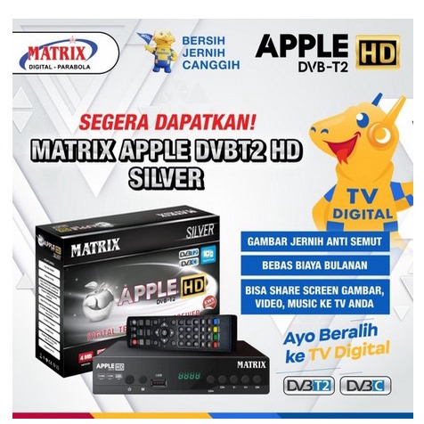 Set Topbox Tv Digital Matrix DVB T2 EWS Apple HD set topbox tv digital untuk tv tabung / set topbox tv analog ke digital / stb tv digital murah / set box tv digital murah / set box tv digital / set top box tv Bisa Youtube garansi resmi