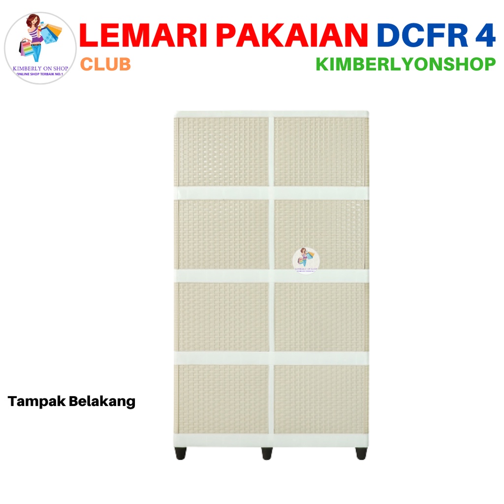 Lemari Pakaian Plastik Laci Clip Flip Double Susun 4 DCFR 4 Club