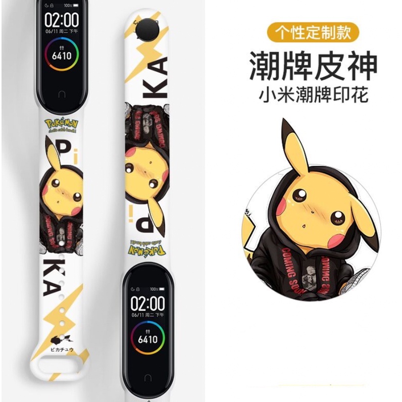 Strap Ml Band 3 Band 4 Band 5 Band 6 Band 7 Strap Silicone Tali Pengganti XlAOMl Ml Band 3/4/5/6/7 Lucu Motif Kartun Anime