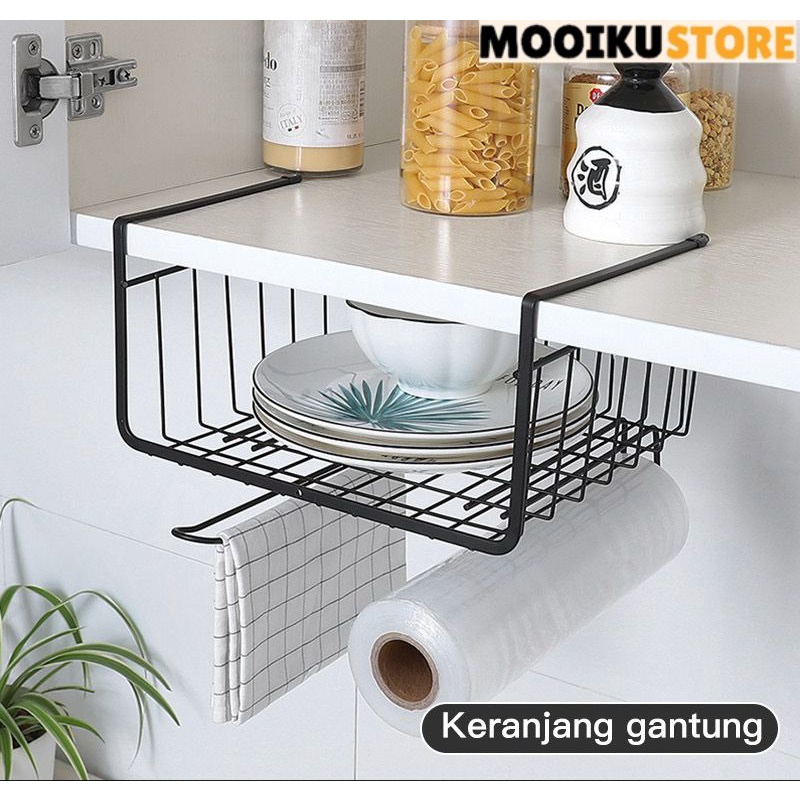 Rak serbaguna hanging rack ikea rak Rak besi gantung hanging basket keranjang selip rak selip dapur 