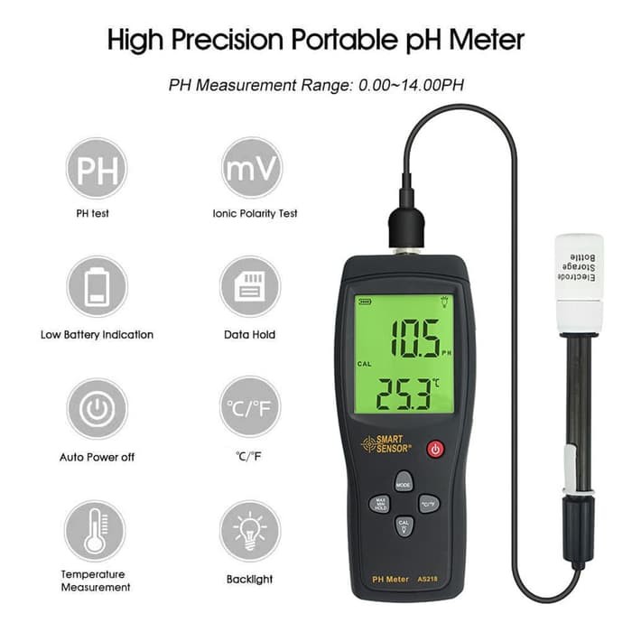 PH Meter Smart Sensor AS218 Calibration Certificate Tester AS-218