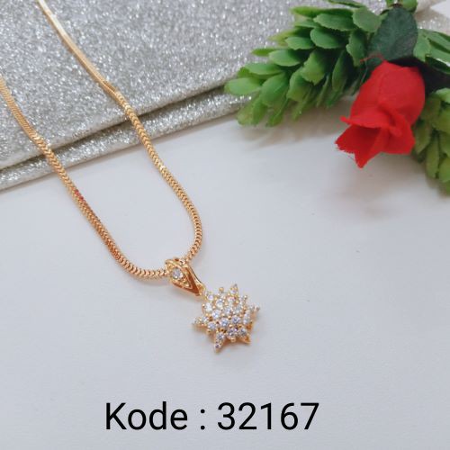 [BAYAR DITEMPAT] P32167 Kalung Dewasa Xuping Lapis Emas Anti Karat Pusat Xuping JakartaAT