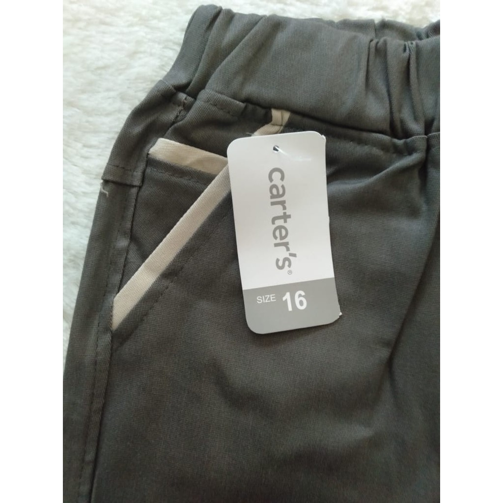 Celana chino pendek anak usia 1-10 tahun warna abu tua-1