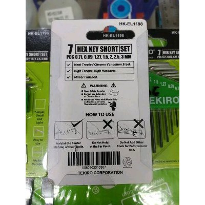Unik KUNCI L TEKIRO 7 PCS PENDEK   KUNCI L PENDEK TEKIRO   L HEX SHORT TEKIRO Berkualitas