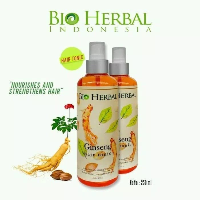 PAKET 2IN1 BIO HERBAL GINSENG PENUMBUH RAMBUT KEBOTAKAN PEMANJANG RAMBUT BIO HERBAL GINSENG &amp; HAIRTONIC BPOM ORIGINAL