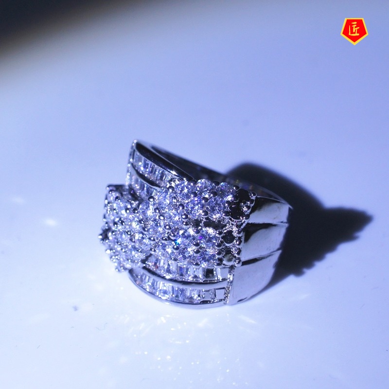 [Ready Stock]Creative Personality Full Diamond Ring