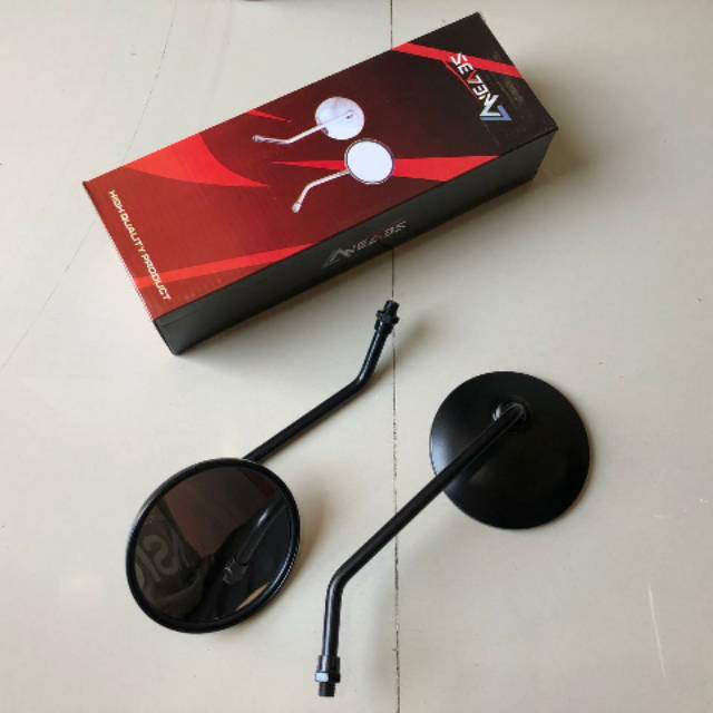 Spion bulat retro hitam gagang panjang drat 14 honda xl win gl