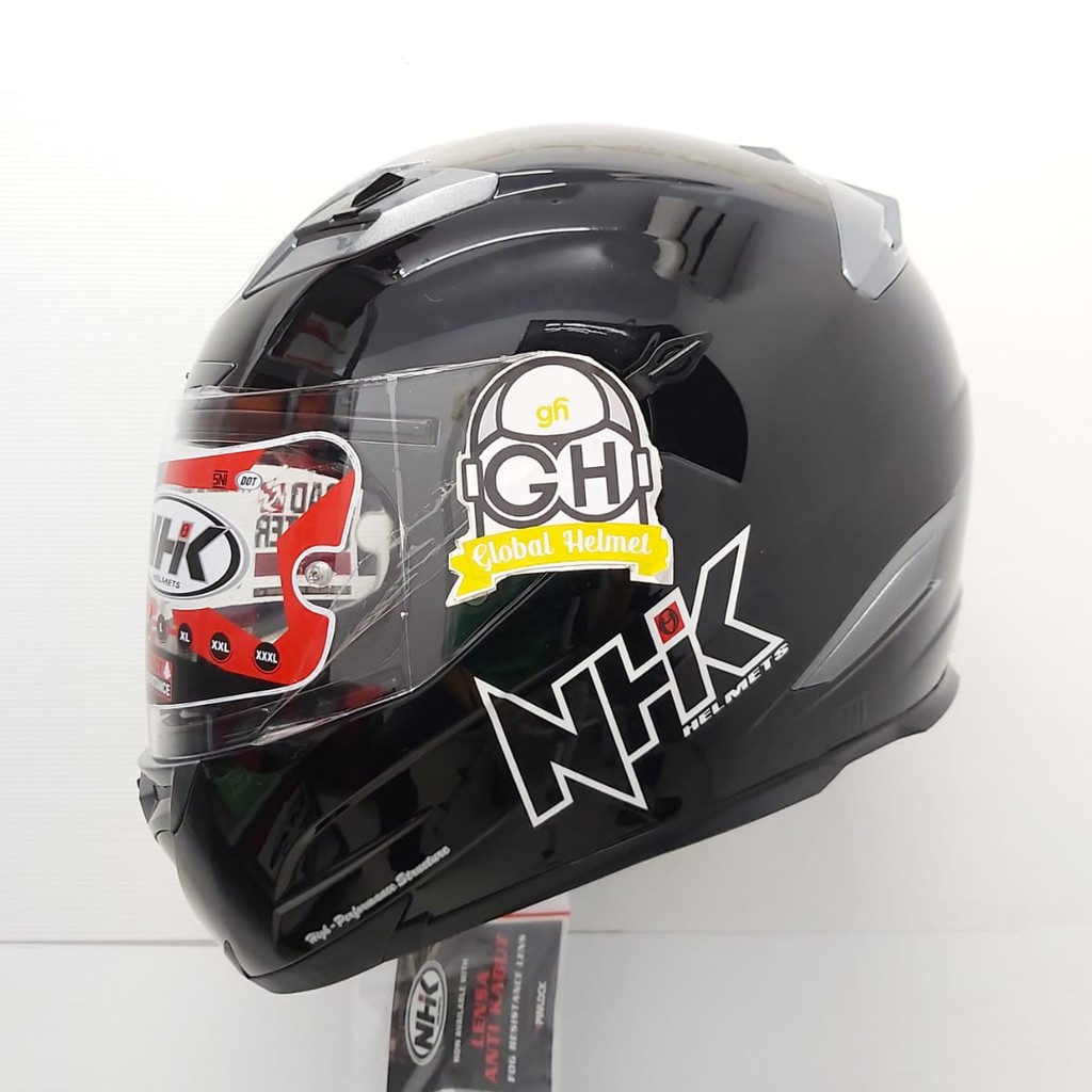 HELM FULL FACE NHK RX9 NHK RX-9 SOLID BLACK METALIC