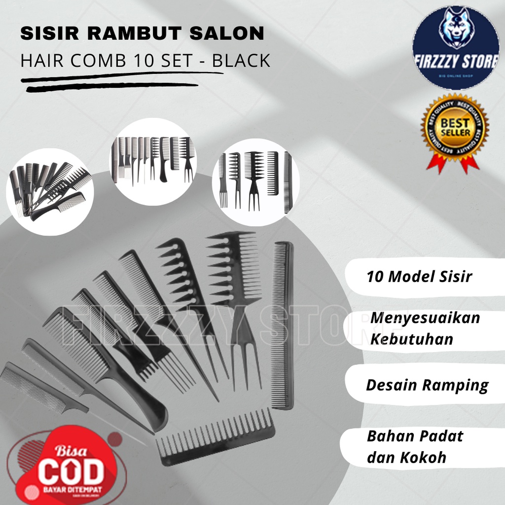 1 Set Sisir Rambut Salon Hair Combinasi 10pcs berbagai bentuk