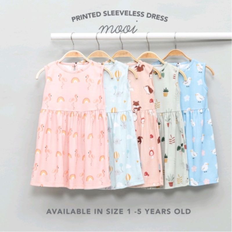 MOOI dress printed sleeveless anak perempuan / baju anak perempuan