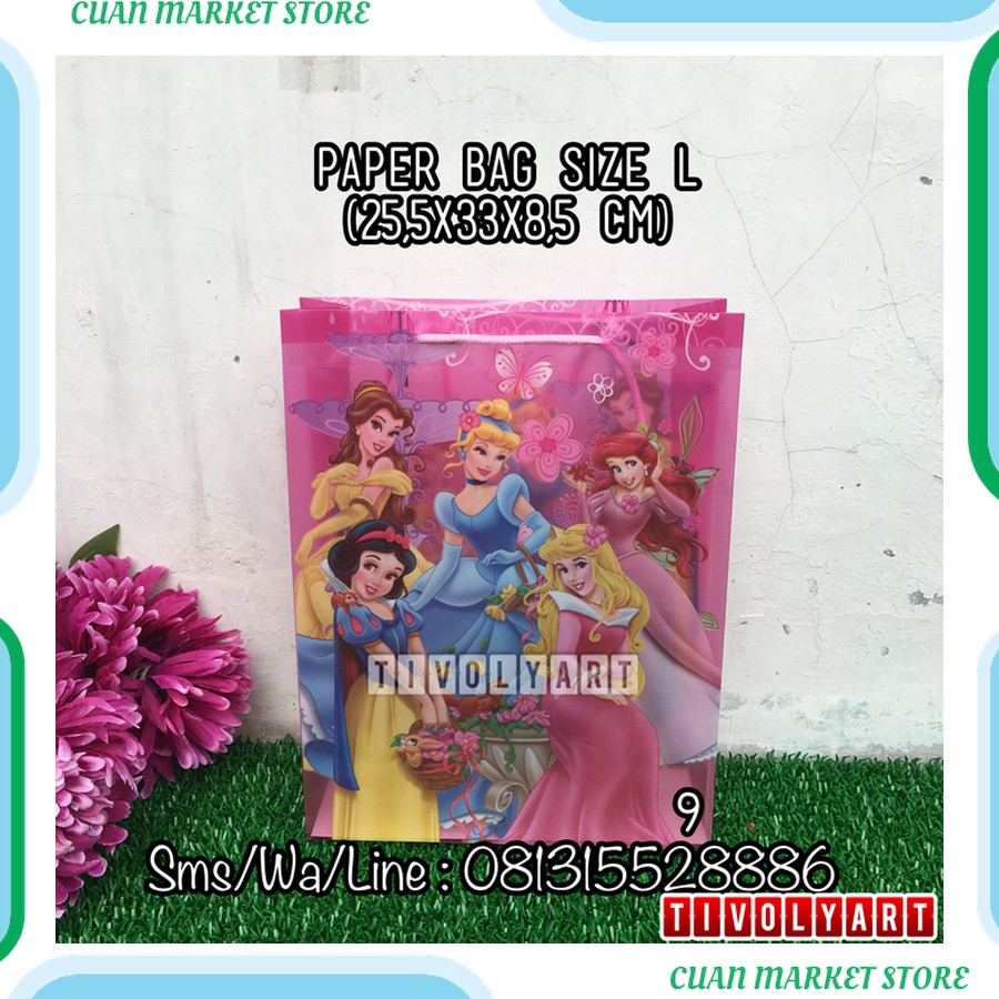 

Tas Ulang Tahun / Paper Bag Karakter Size L (25,5x33x8,5) Kualitas Premium