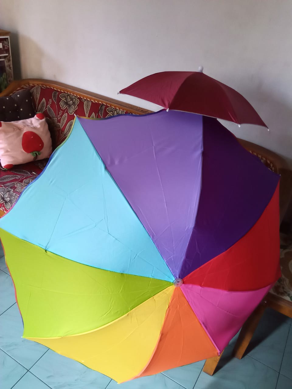 Payung Lipat 3 Dimensi Magic Pelangi Basah Keluar Kembang