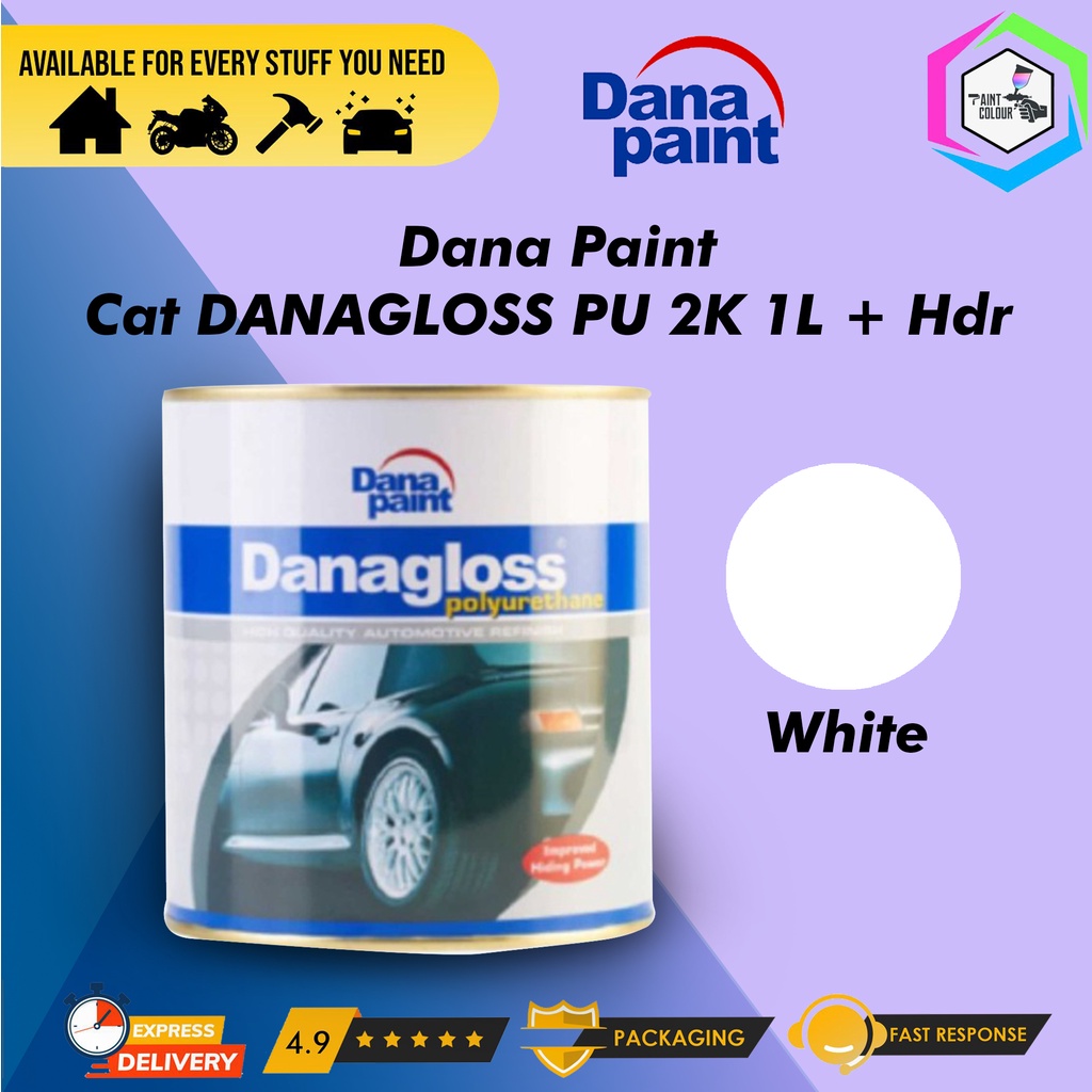 DANAGLOSS PU 2K 0001 White - Cat Duco Mobil Besi Kayu Metal