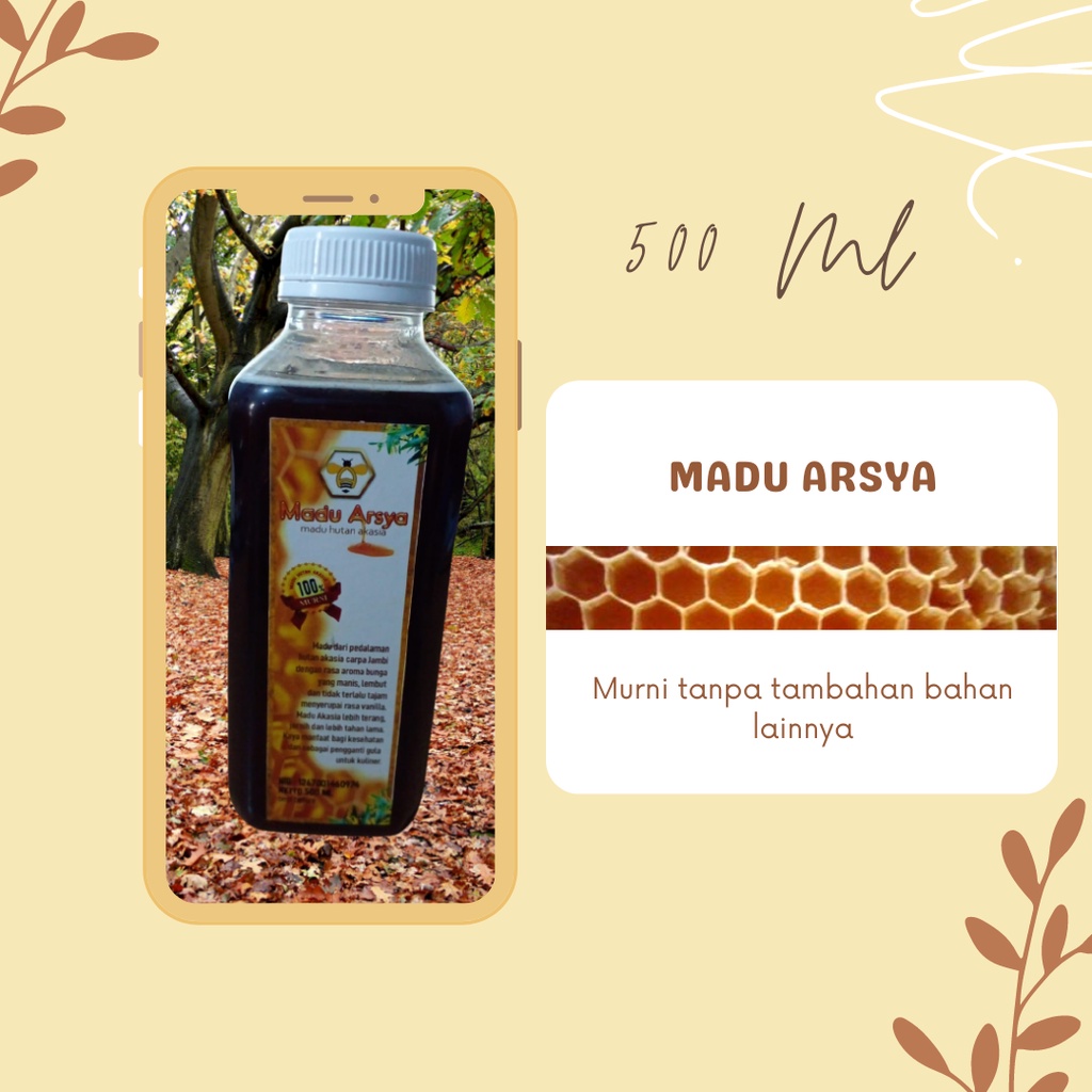 

Madu Murni Asli 100% Arsya 500ml Alami Raw Honey Nektar Akasia Carpa Jambi Sumatera