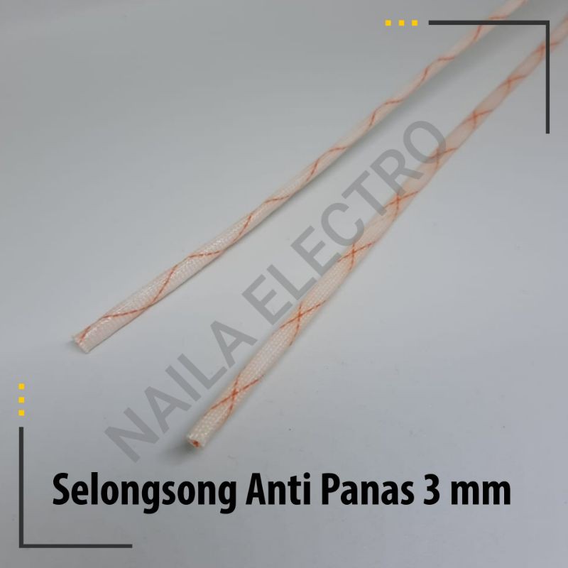 Selongsong Kabel Anti Panas 3 mm / Asbes Anti Panas