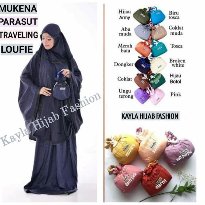 Ready Oke] Mukena Parasut Traveling Loufie