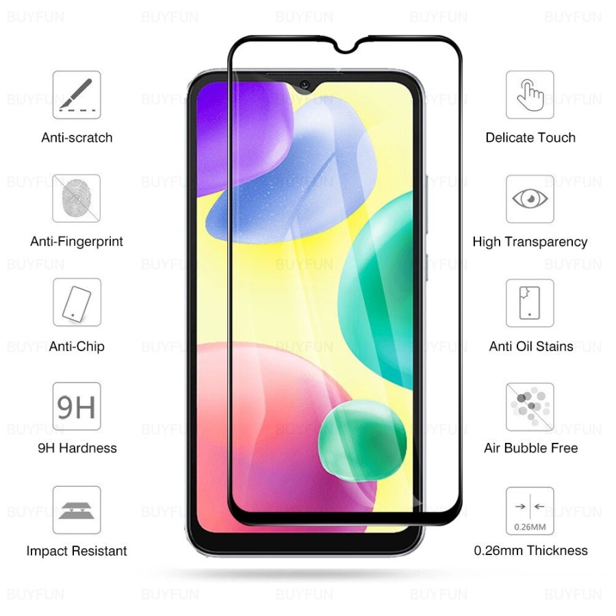 REDMI A1 4G 12C 10C 10 5G 10A 10 6 REDMI 6A REDMI 7 7A REDMI NOTE 7 TEMPRED GLASS FULL LEM ANTI GORES FULL COVER SCREEN GUARD KACA TEMPERED PELINDUNG LAYAR