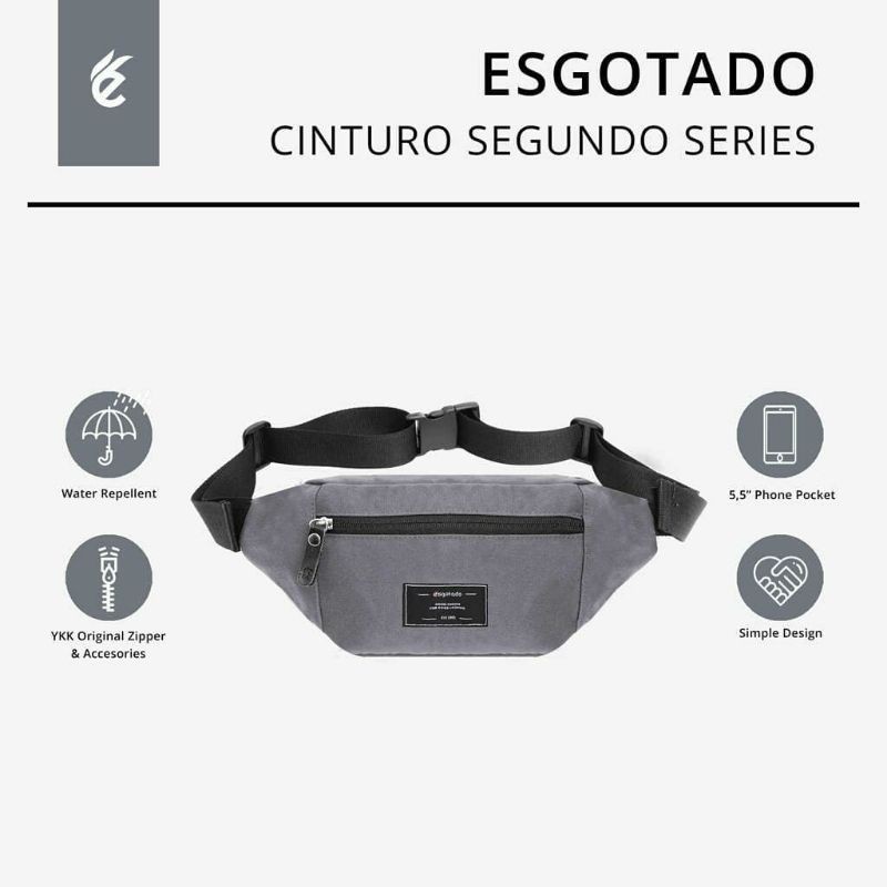 Tas Waistbag Esgotado Cinturo Segundo Grey Original Murah