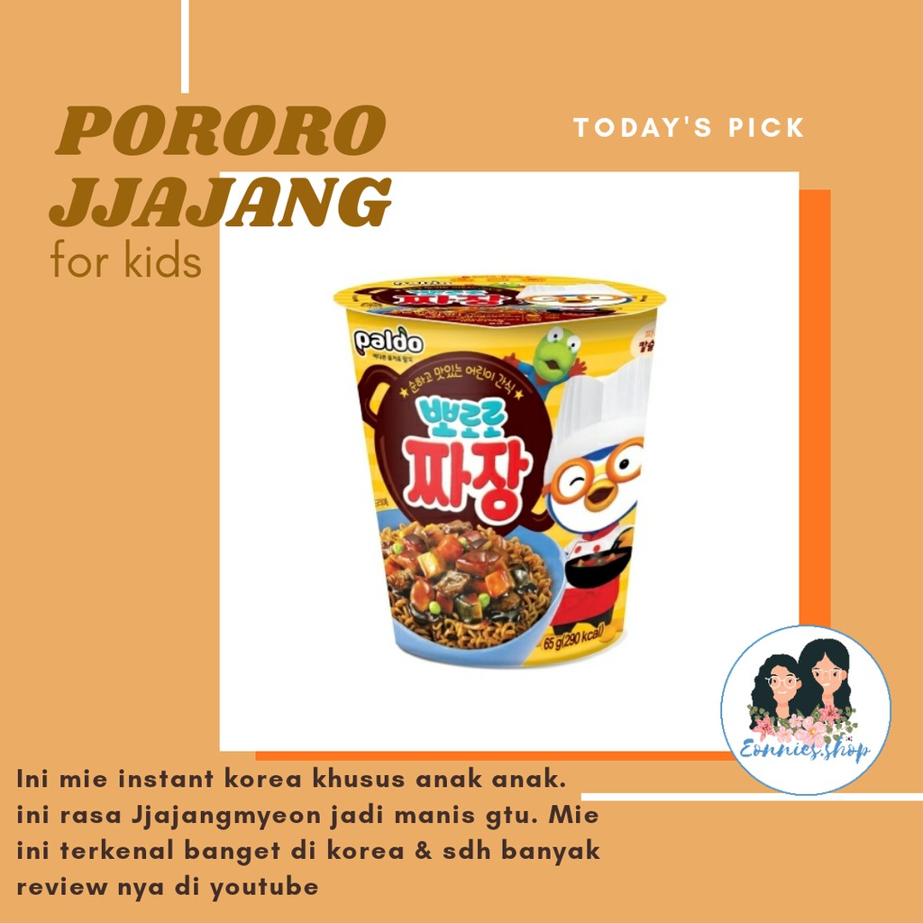 PORORO NOODLE / JAJJANGMYEON Mie Cup Korea Anak Made in Korea