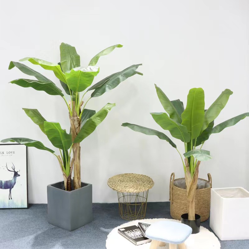 Pohon Hiasan Ruangan Pohon Pisang Pot Tanaman Hias Plastik Dekorasi Sudut Rumah Cafe Satu7an PBP130