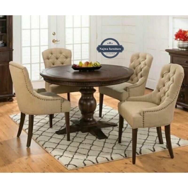 MEJA MAKAN JATI KURSI 4