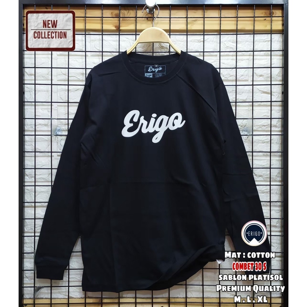 ERIGO Lengan Panjang/Kaos Distro Erigo Ori/Kaos Erigo Terbaru/Kaos Distro Pria Termurah/Kaos Pria Te