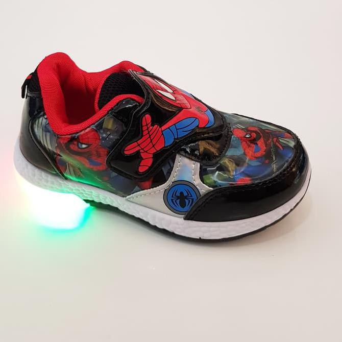 Sepatu Spiderman Led #Sepatu Spiderman #Sepatu Anak Laki -- Promo Murah