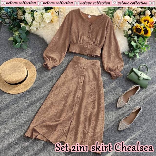 Bisa COD Set 2in1 skirt Chelasea Rok